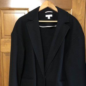 Topshop single breasted mid length coat in black